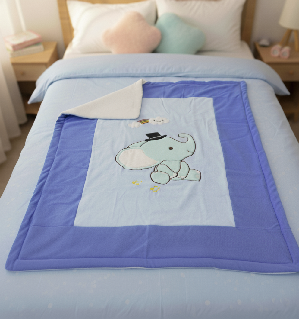 Cute Baby Blanket with Elephant Design