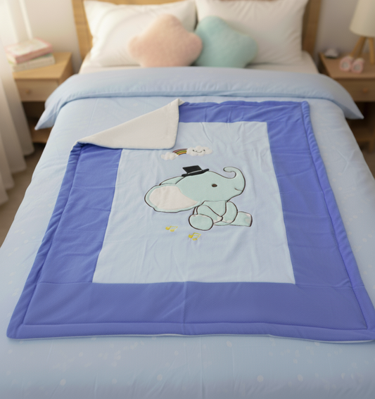 Cute Baby Blanket with Elephant Design