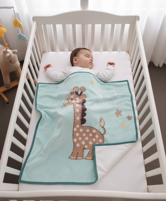 Soft Baby Blanket with Giraffe Design
