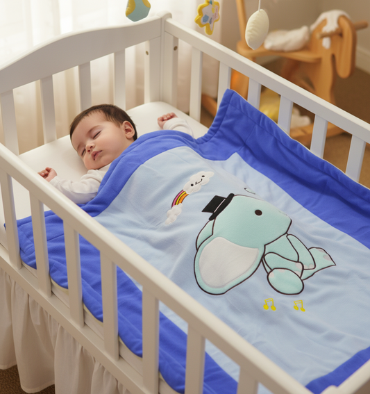 Cute Baby Blanket with Elephant Design