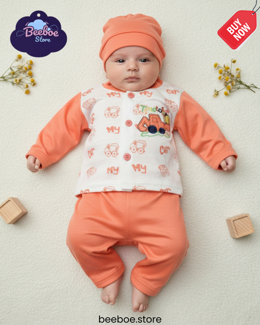 Adorable Peach Baby Outfit Set – Cozy & Cute Everyday Wear