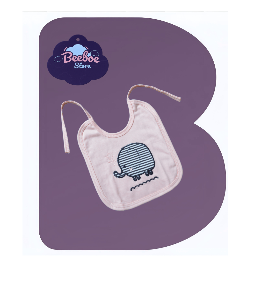 Elephant-Themed Baby Clothing Set with Stripes