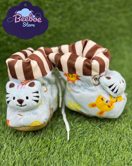 Cute Baby Booties with Tiger Design