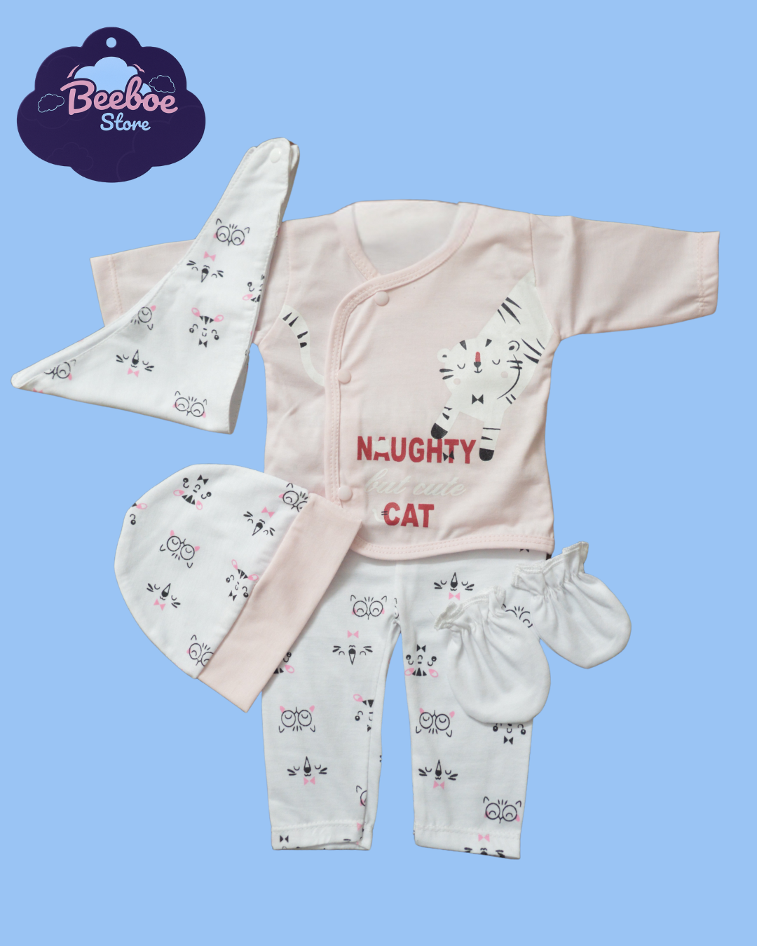 Naughty but Cute Cat Baby Clothing Set