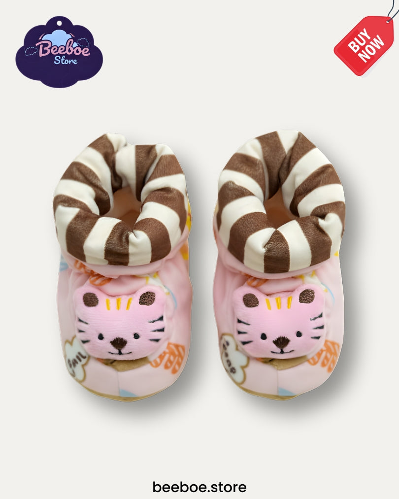 Cute Baby Booties with Tiger Design