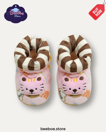 Cute Baby Booties with Tiger Design
