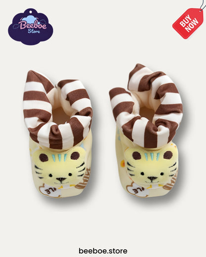 Cute Baby Booties with Tiger Design