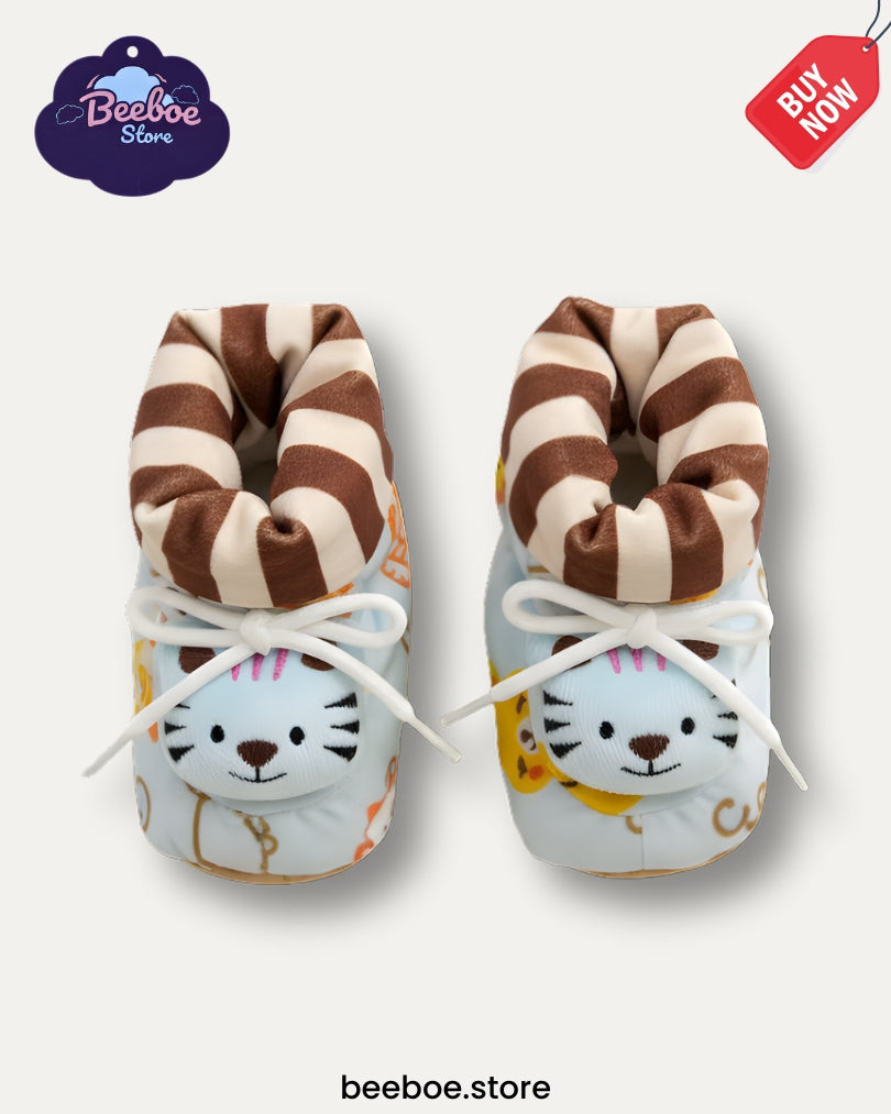 Cute Baby Booties with Tiger Design