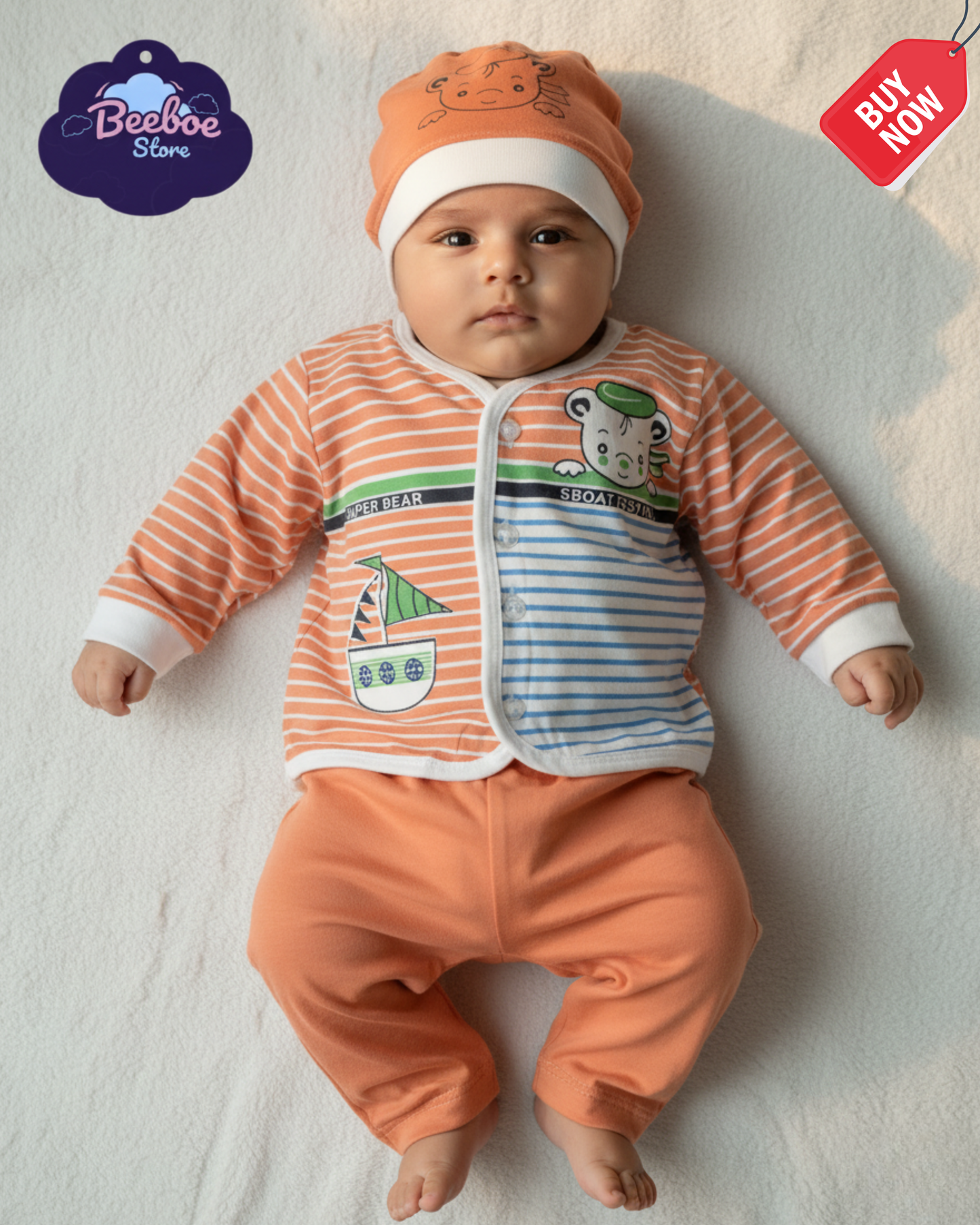 Newborn Sailor Bear 3-Piece Outfit