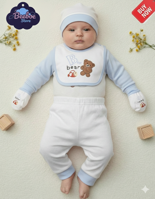 10 Pieces Baby Starter Set – “B for Bear” Newborn Essentials