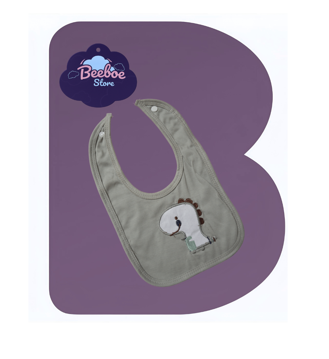 Dinosaur-Themed Baby Outfit Set with Bib, Mittens, and Cap