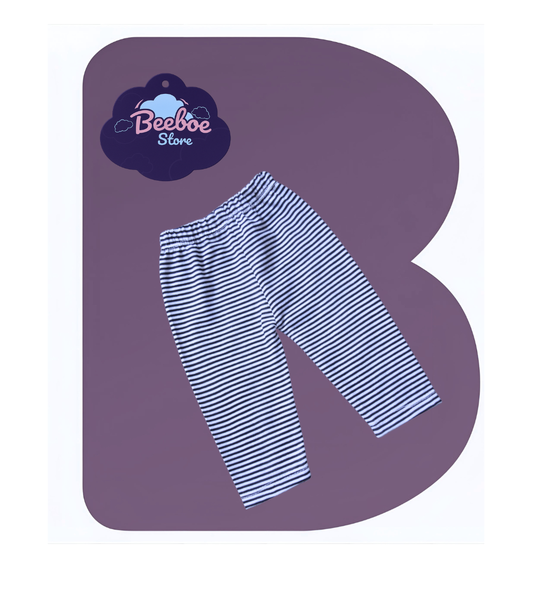 Elephant-Themed Baby Clothing Set with Stripes