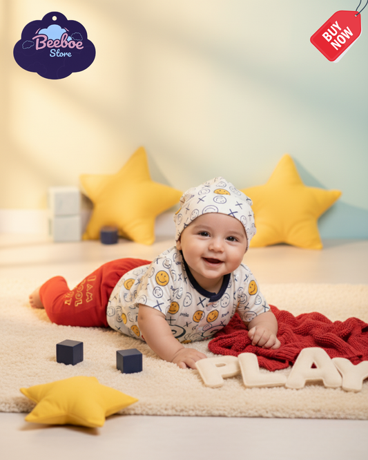 Cool Boy Smiley Face 3-Piece Outfit