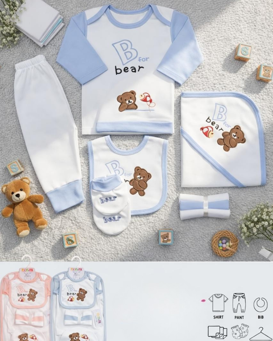 10 Pieces Baby Starter Set – “B for Bear” Newborn Essentials