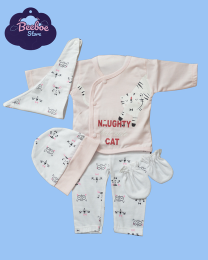 Naughty but Cute Cat Baby Clothing Set