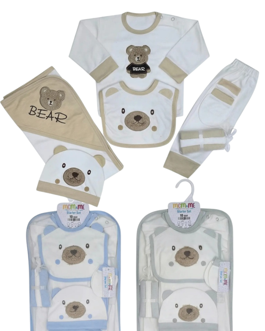 Beeboe starter Set, 10 Piece Newborn Essentials (Bear Theme)